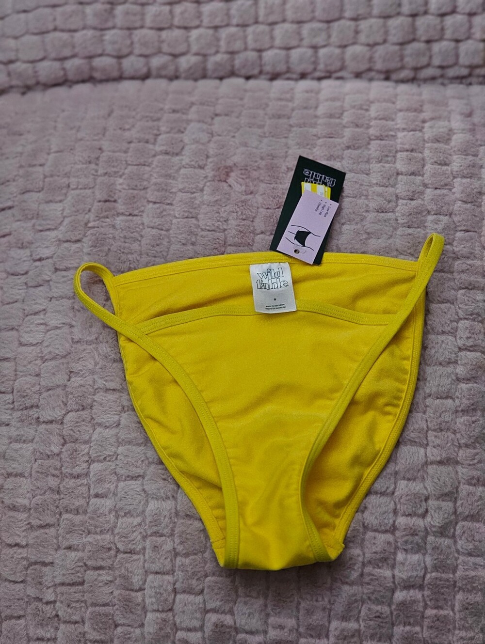 wild fable Bright Yellow High-Cut Bikini Bottoms